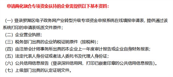 2019罗湖区申报两化融合贯标试点需准备这6项基本资料