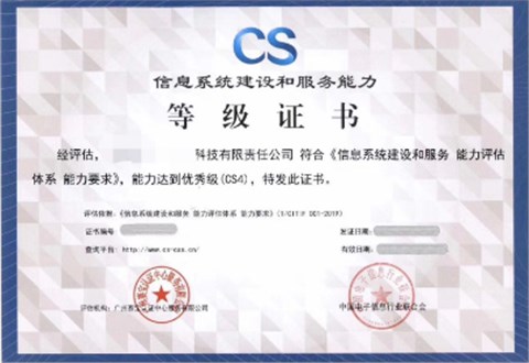 信息系统建设及服务能力评估CS