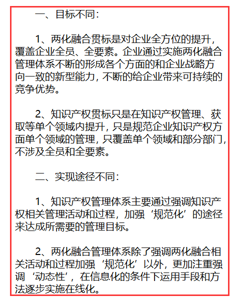 卓航信息分享知识产权贯标与两化融合贯标的2大区别